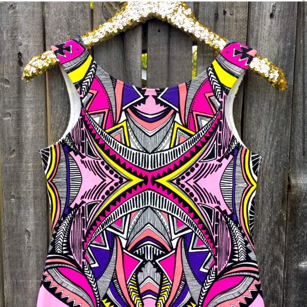 MINKPINK Neon Multicolor Bodycon Dress M
